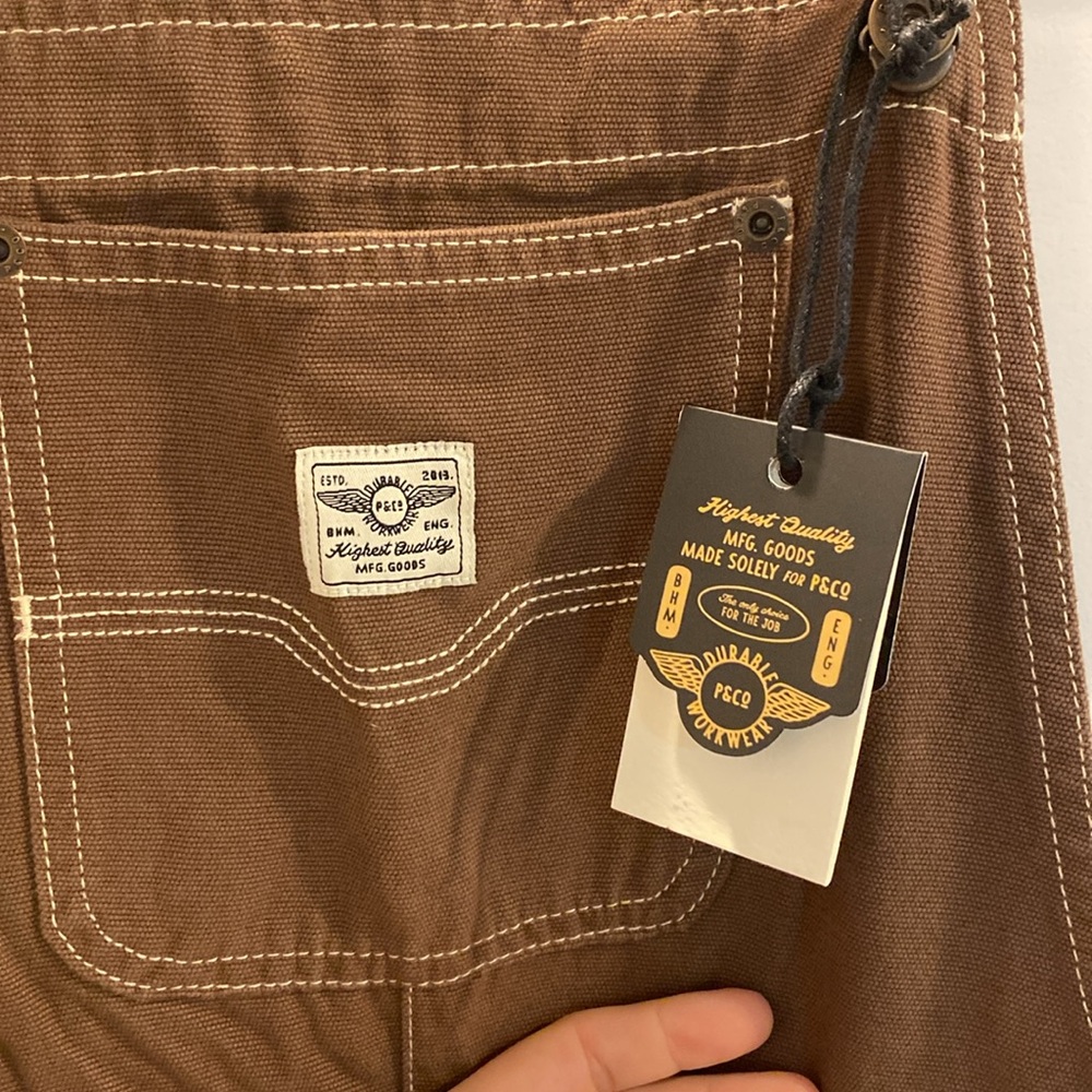 P&CO Albion Carpenter Overalls - Washed Brown - Picture 2 of 4